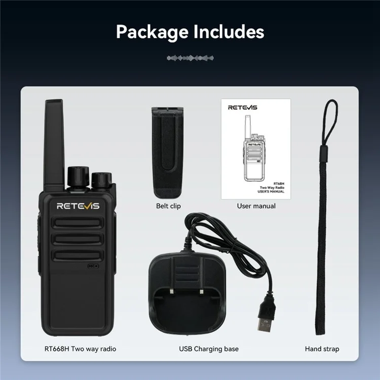 RETEVIS RT668H 2ER Outdoor Walkie-Talkies Zwei-Wege-Funkgerät mit verdecktem Bildschirm / EU 16 Kanäle