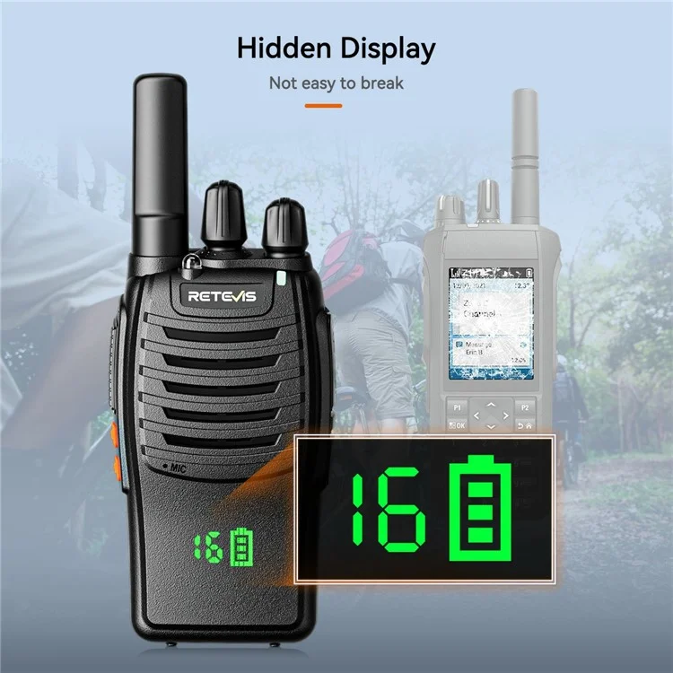 RETEVIS H777H FRS 2W Outdoor Walkie Talkies mit verstecktem Bildschirm / US 16CH / Ladestation / Type-C Kabel / Adapter