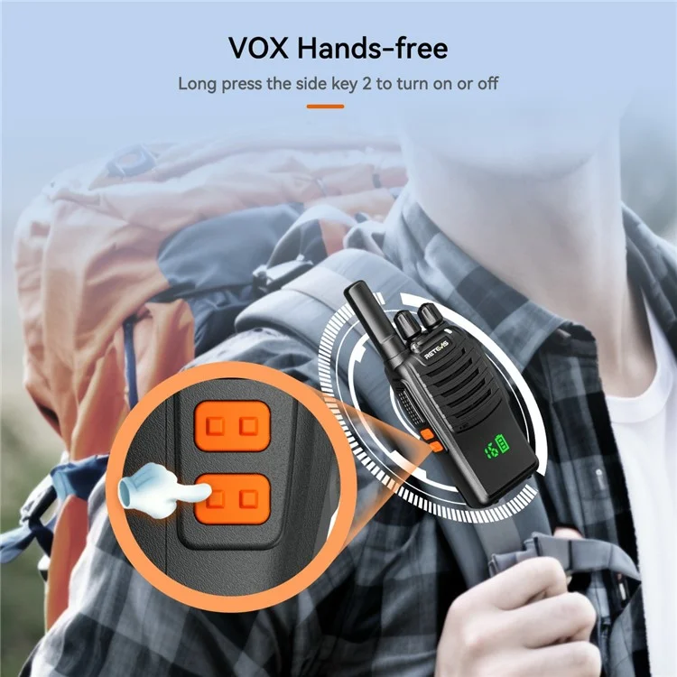 RETEVIS H777H FRS 2W Outdoor Walkie Talkies mit verstecktem Bildschirm / US 16CH / Ladestation / Type-C Kabel / Adapter