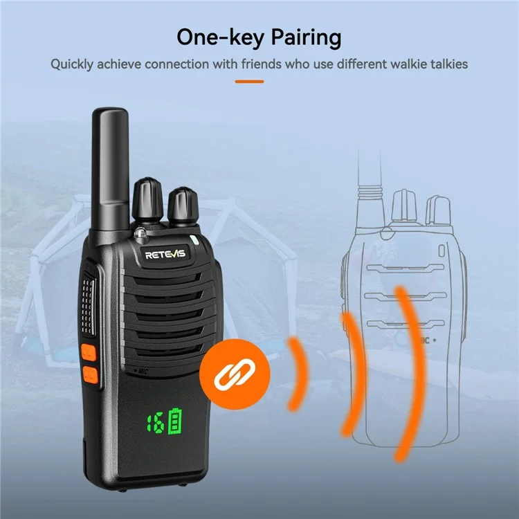 RETEVIS H777H FRS 2W Outdoor Walkie Talkies mit verstecktem Bildschirm / US 16CH / Ladestation / Type-C Kabel / Adapter