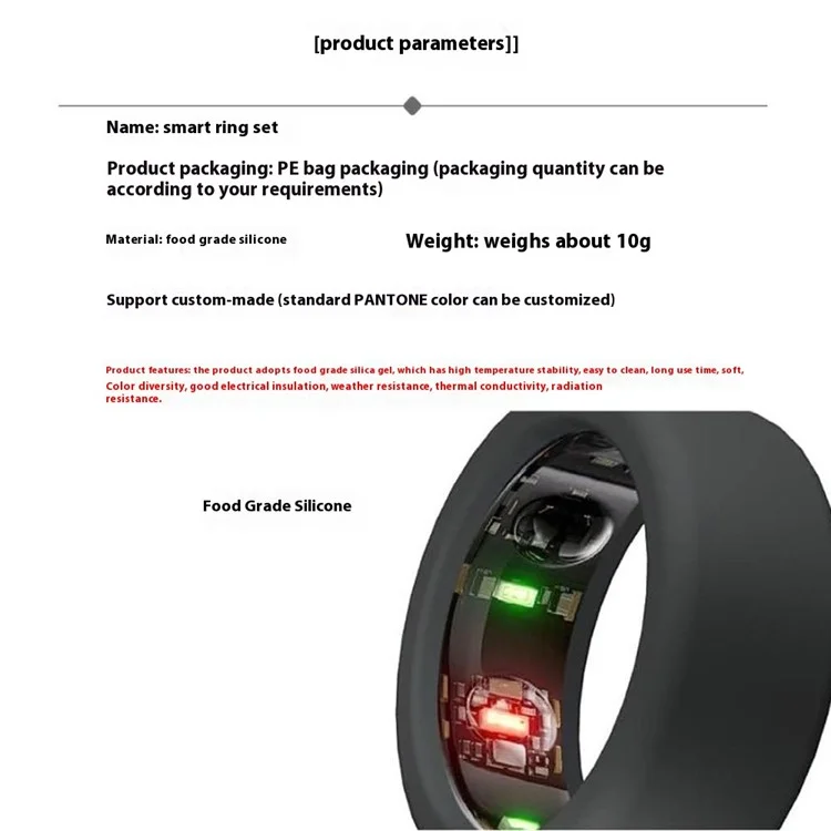 Ring Protector for Oura Ring Gen3 Elastic Silicone Ring Cover Sleeve - Size:S / Transparent