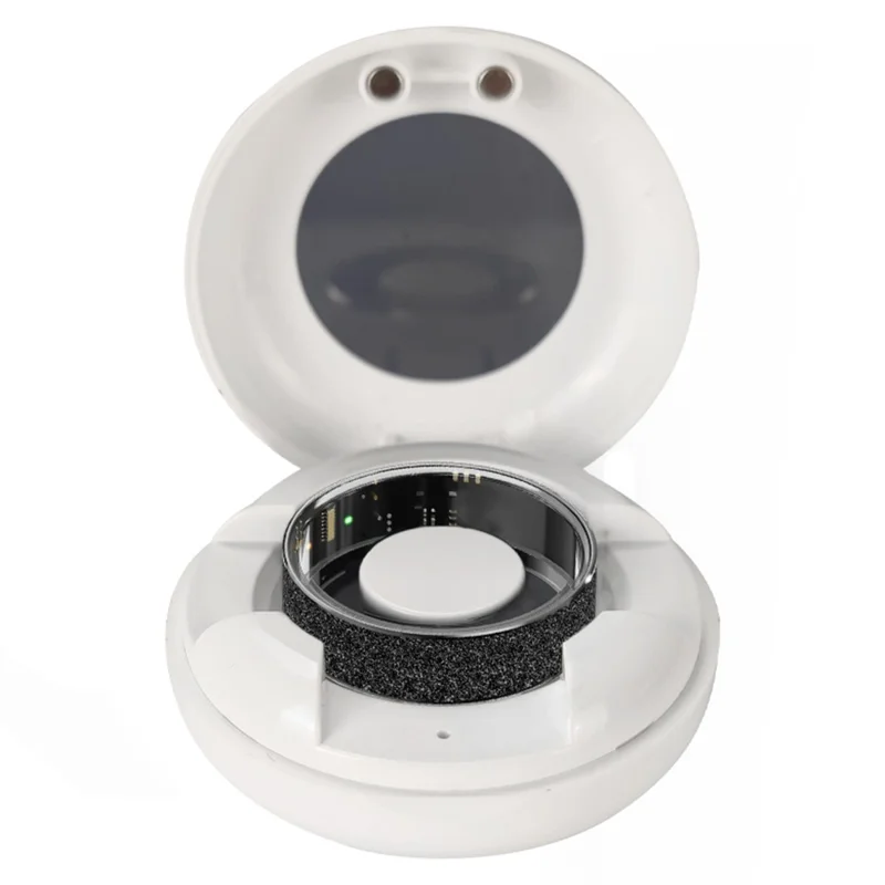 Vring-3 Frosted Bluetooth-compatible Sleep Health Monitoring Smart Ring Stainless Steel Finger Ring, with Charging Case - Black / Size 10