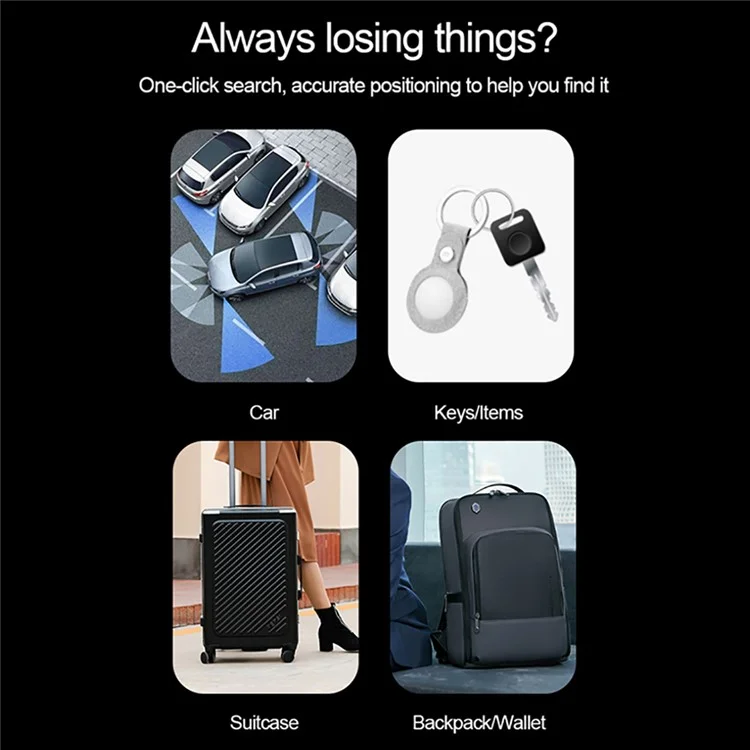 TAG005 Find My Network Wireless Pet Kids Key Luggage Finder iOS Devices Smart Tracking Locator - Bianco