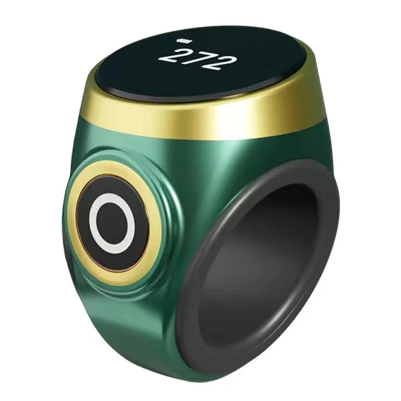 S9 Waterproof Finger Ring Digital Counter Luminous Electronic Smart Ring Tally Counter - Blackish Green