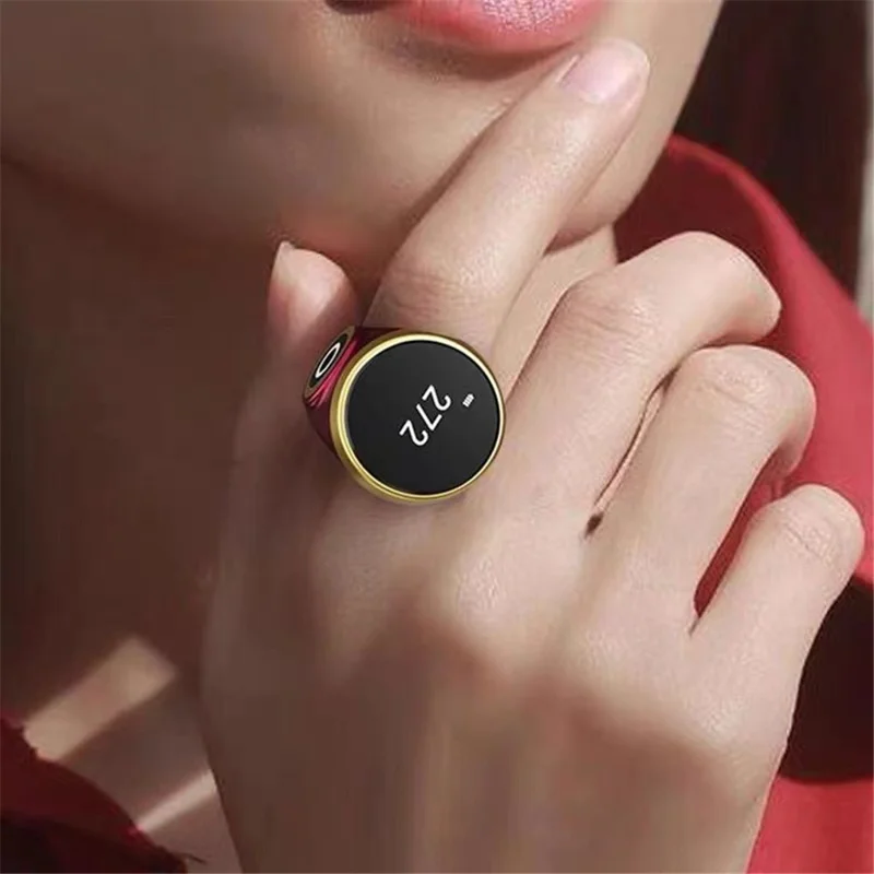 S9 Waterproof Finger Ring Digital Counter Luminous Electronic Smart Ring Tally Counter - Blackish Green