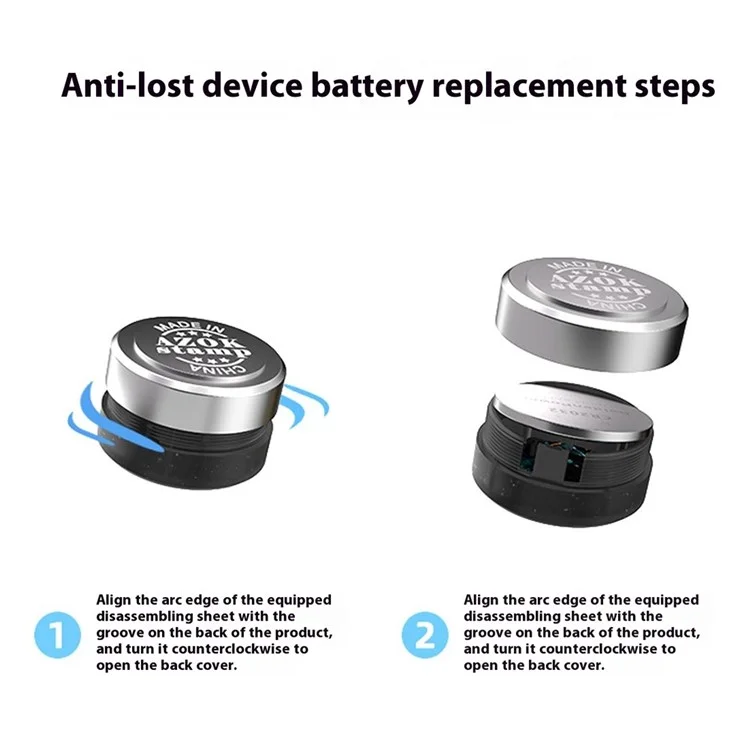 Azok Stamp Bluetooth Tracker da 80 db Beep Sound Global Item Localator Works With Apple Find My - Oro