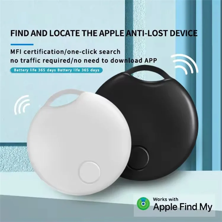 Tag03 Bluetooth-compatible Tacker Wireless Smart Tag Works with Apple Find My Wallet Key Finder Anti-Lost Locator - Black