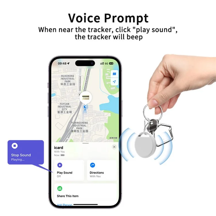 IT13 Wireless Smart Tag Bluetooth Tacker Anti-Lost Locator Fonctionne Avec Apple Find My - Noir
