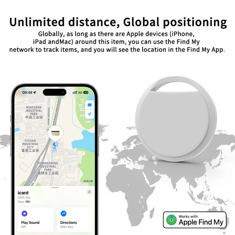 IT13 Wireless Smart Tag Bluetooth Tacker Anti-Lost Locator Fonctionne Avec Apple Find My - Noir