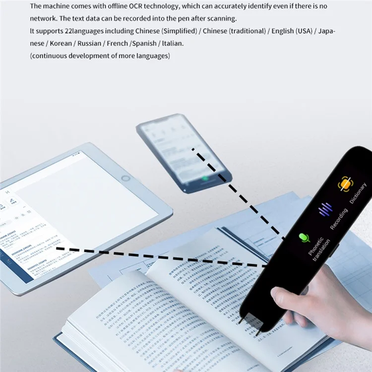 Traducteur intelligent plume A6S 1+8G écran 1,97 pouce 112 langues en ligne