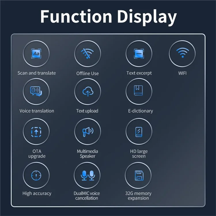 A26S 1+8G 2.99-inch Large Screen Languages Translator Scanning Dictionary Smart Translation Pen - Blue