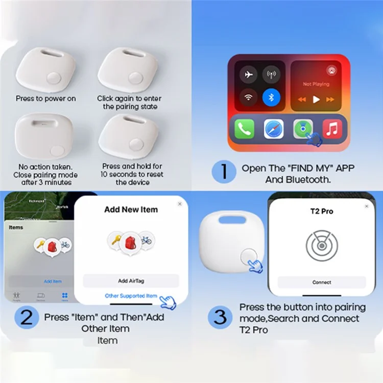 T2 Pro Trova la Mia Rete Wireless Pet Elderly Kids Finder Ios Dispositivi Smart Tracking Locaratore