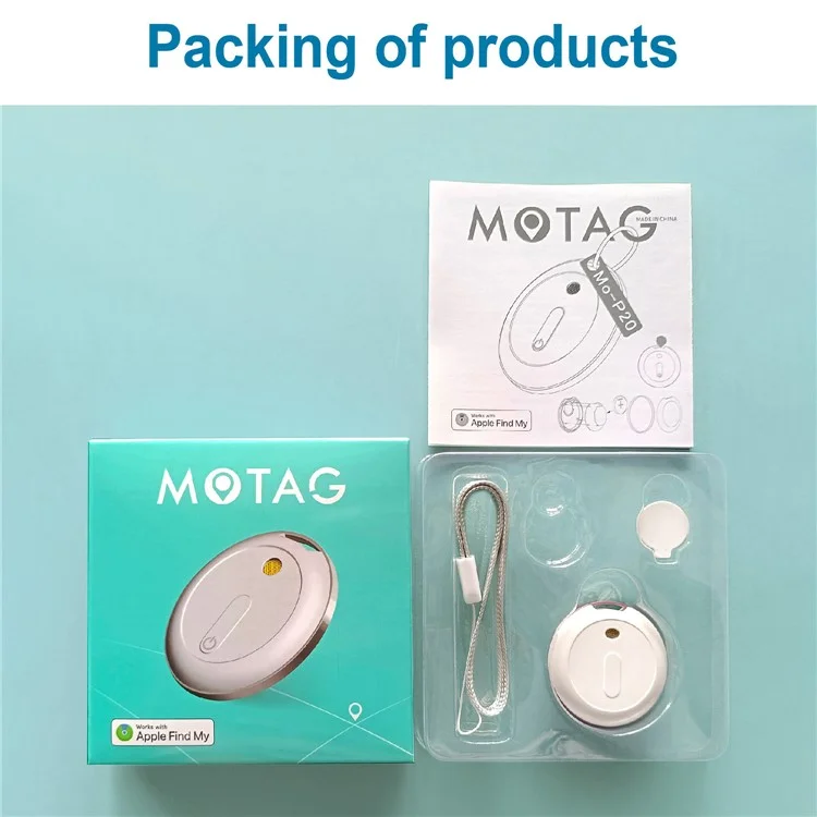 P20 Smart Bluetooth-compatible Tracker Global Positioning Anti-Lost Locator Works with Apple Find My - White