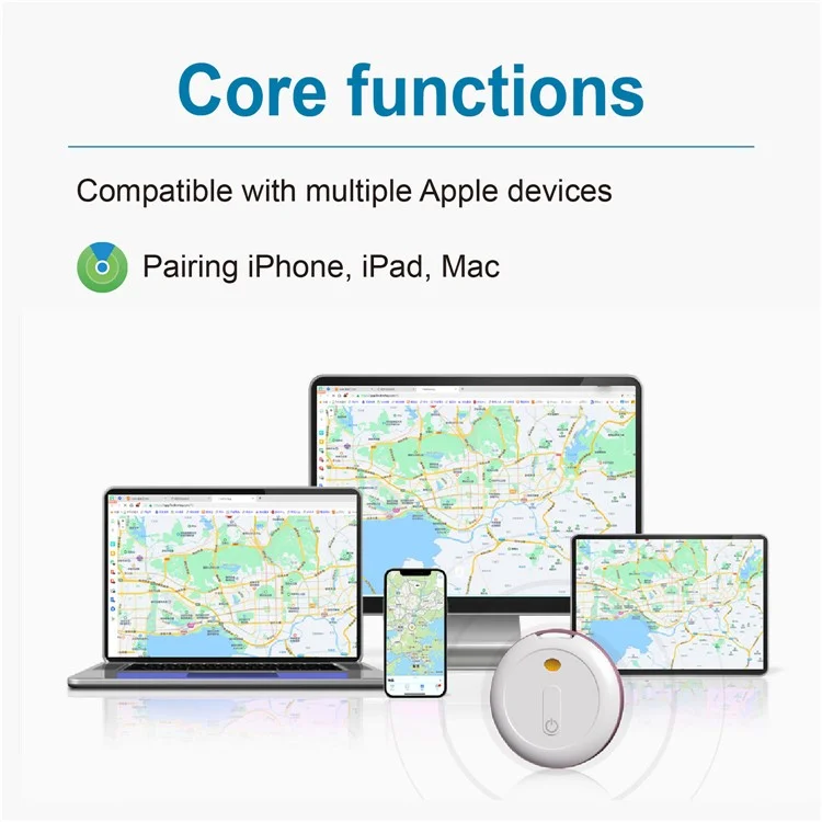P20 Smart Bluetooth-compatible Tracker Global Positioning Anti-Lost Locator Works with Apple Find My - White