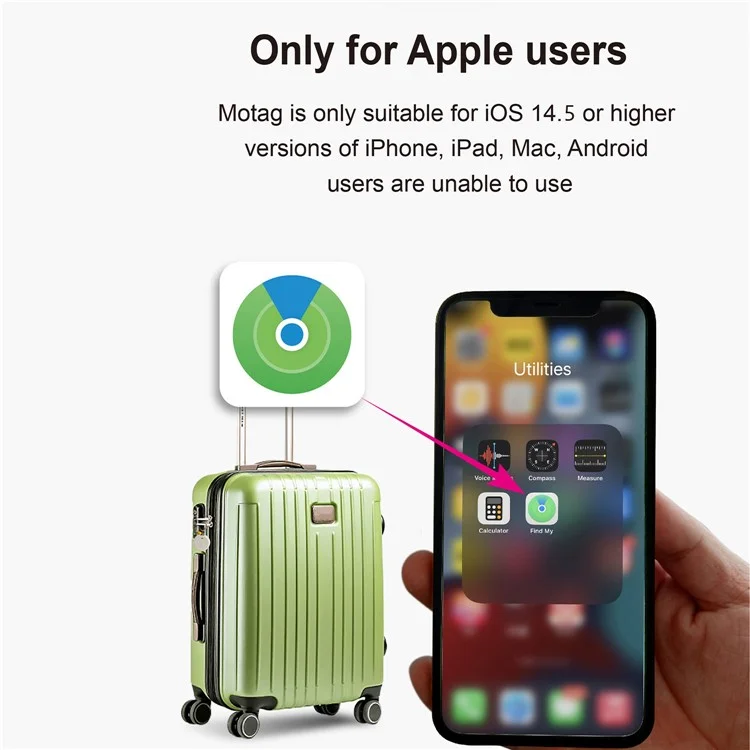P20 Smart Bluetooth-compatible Tracker Global Positioning Anti-Lost Locator Works with Apple Find My - White