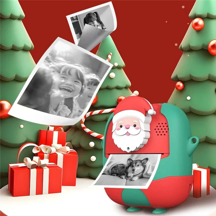 Estilo de Natal Tela de 2,0 Polegadas Crianças HD Câmera Digital Impressora Fotográfica Com 32G TF Card + Card Reader