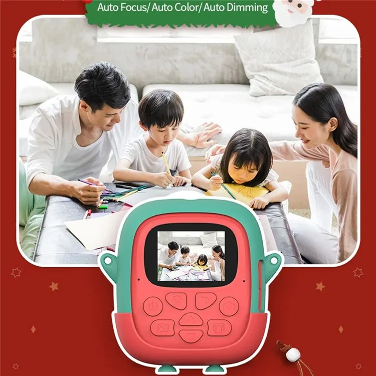 Estilo de Natal Tela de 2,0 Polegadas Crianças HD Câmera Digital Impressora Fotográfica Com 32G TF Card + Card Reader