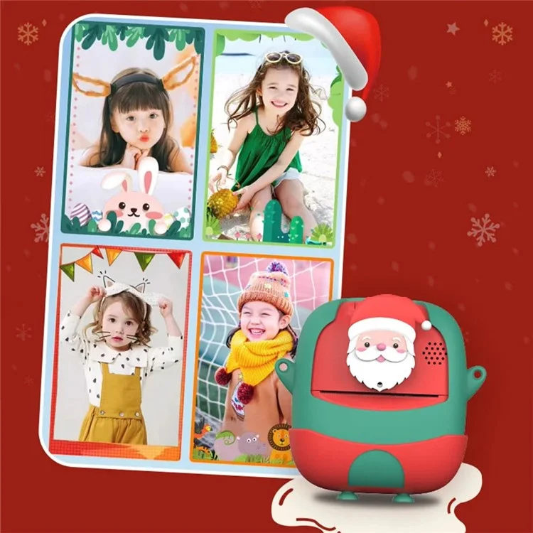 Estilo de Natal Tela de 2,0 Polegadas Crianças HD Câmera Digital Impressora Fotográfica Com 32G TF Card + Card Reader