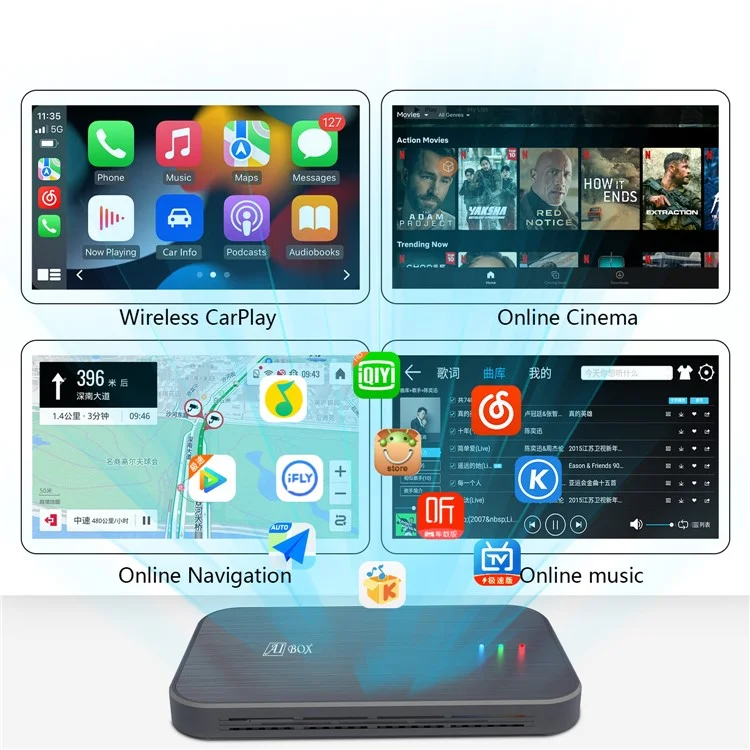 Z4 Android 10 AI Box Bluetooth + WiFi Wireless Carplay Android Auto Adapter, 4 + 64g (4G -version)