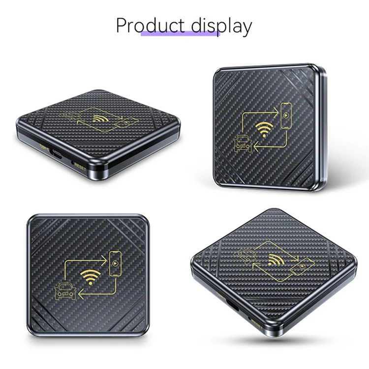 Q1 Carplay Android Auto 2-in-1 AI Box Bluetooth 5.0 Wired to Wireless Adapter - Золото