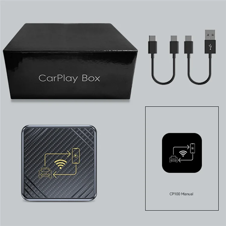 Q1 Carplay Android Auto 2-in-1 AI Box Bluetooth 5.0 Wired to Wireless Adapter - Золото