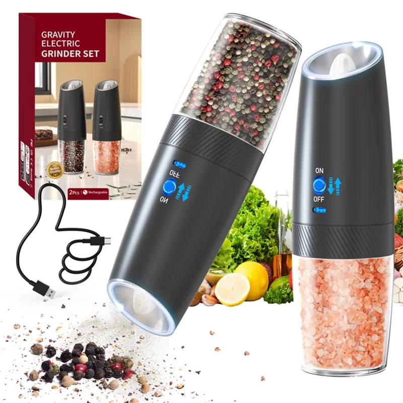 KLT DGS-KYMQ-47A 2pcs Graition Sensor Electric Pepper Grinder Grinder Kitchen Pepper Tool (BPA Бесплатно, Без Сертификации Fda)