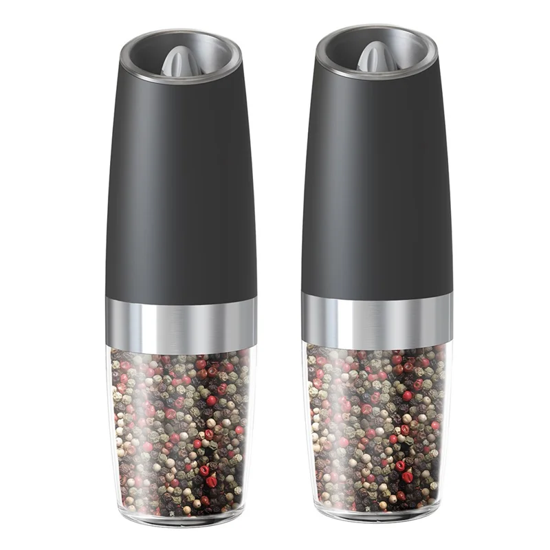 KLT DGS-KYMQ-50B 2Pcs Battery Powered Gravity Sensing Kitchen Electric Salt Pepper Grinder (BPA Free, No FDA Certification)