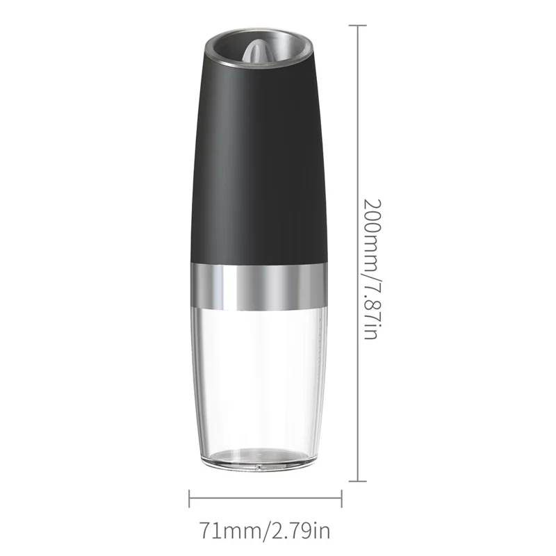 KLT DGS-KYMQ-50B 2Pcs Battery Powered Gravity Sensing Kitchen Electric Salt Pepper Grinder (BPA Free, No FDA Certification)