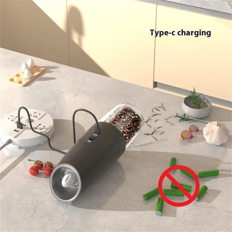 KLT KYMQ-47A Gravity Sensing Electric Pepper Grinder Kitchen Pepper Grinding Tool (BPA Free, No FDA Certification)