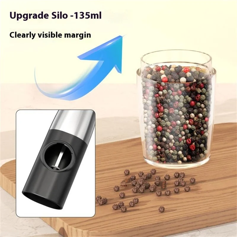 KLT KYMQ-47A Gravity Sensing Electric Pepper Grinder Kitchen Pepper Grinding Tool (BPA Free, No FDA Certification)