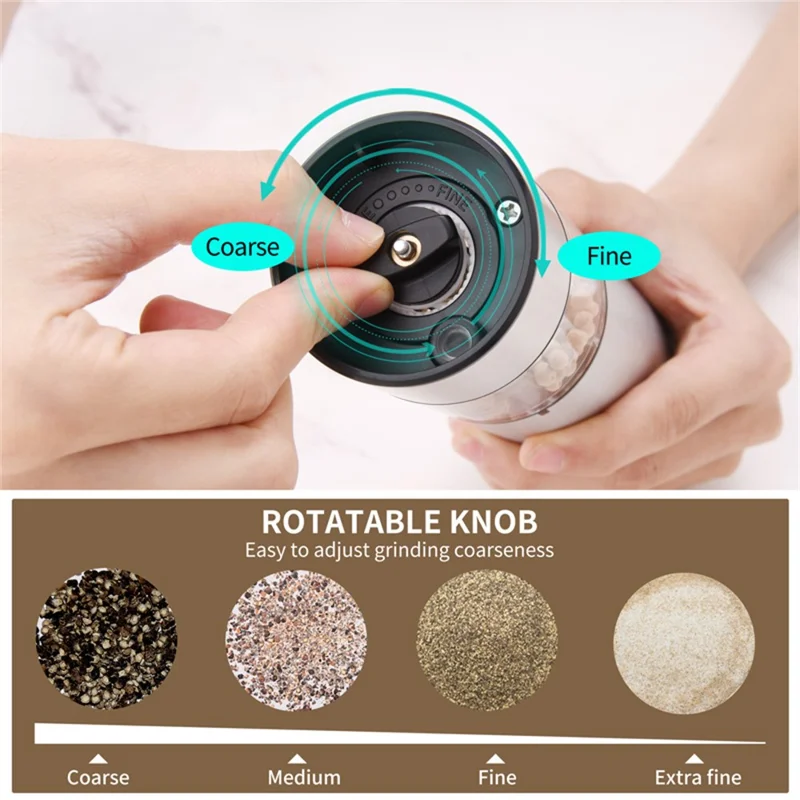 KLT KYMQ-37A-H-BS 2pcs Перезаряжаемый Электрический Перец Grinder Grinder Kitchen Tool (бпа Бесплатно, Без Сертификации Fda)