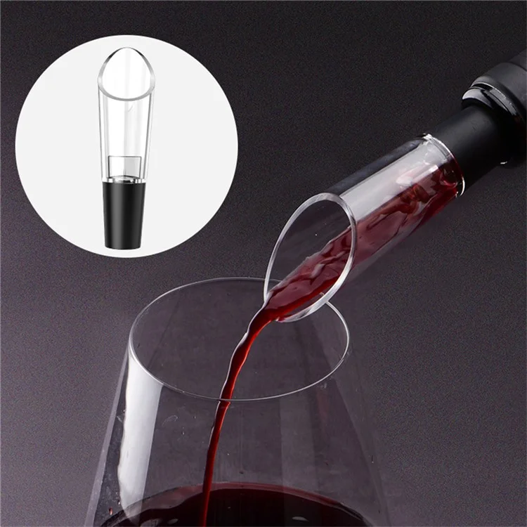 KLT KP1125(D) 5-in-1 Rechargeable Red Wine Bottle Opener Pourer Vacuum Stopper Foil Cutter with Base