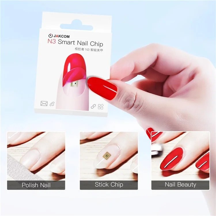 JAKCOM N3 Hautfreundlicher Smart Nail Chip Virtual Call Information Exchange Intelligentes Nagelkunstwerkzeug