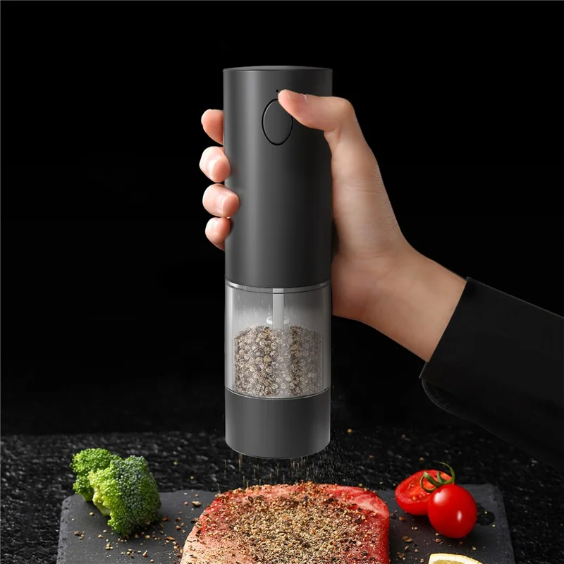KLT KYMQ-45A-AH-BS 2Pcs Rechargeable Electric Pepper Grinder Pepper Grinding Tool (BPA Free, No FDA Certified)