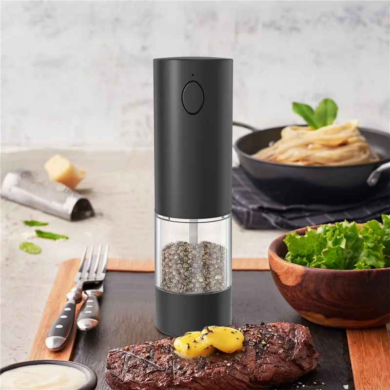 KLT KYMQ-45A-AH-BS 2Pcs Rechargeable Electric Pepper Grinder Pepper Grinding Tool (BPA Free, No FDA Certified)