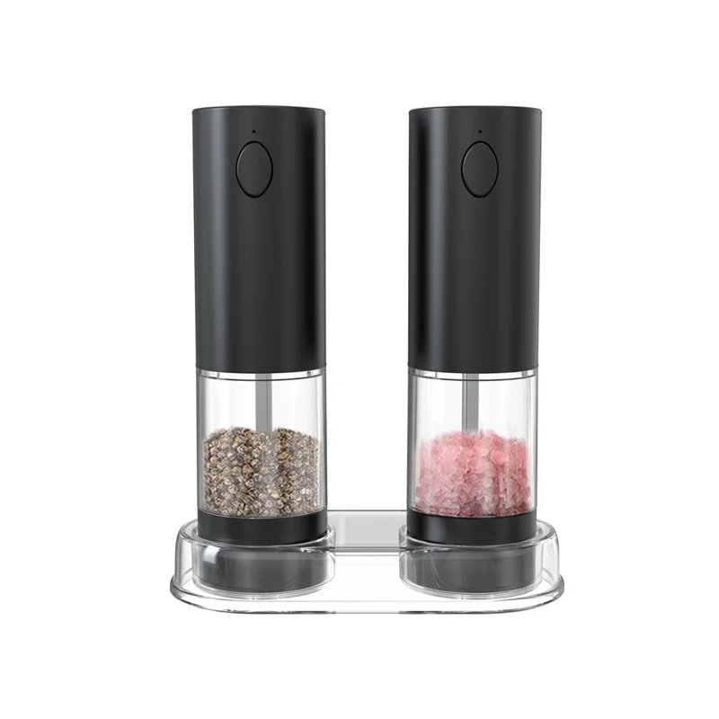 KLT KYMQ-45A-AH-BS 2Pcs Rechargeable Electric Pepper Grinder Pepper Grinding Tool (BPA Free, No FDA Certified)
