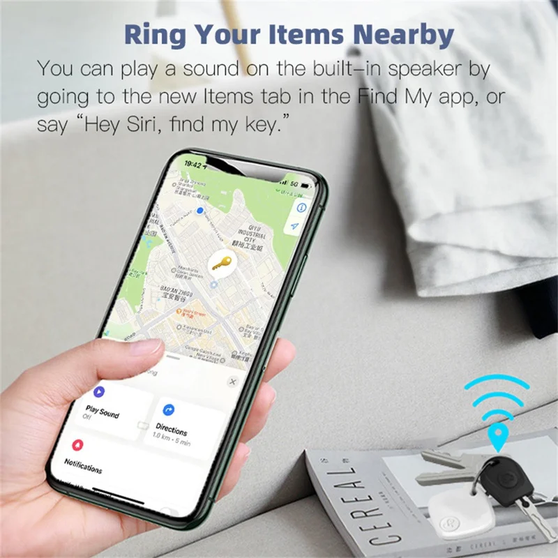 TIKOTAG Keychain Design Wireless Luggage Finder Smart Tracker for iOS - White