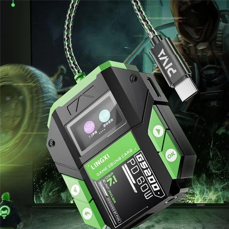 PIVA GS200 7.1 Virtual Surround Sound Gaming Expansion Dock External Adapter Sound Card Audio Converter