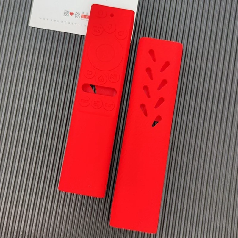 For Samsung Smart TV BN59-01357L Remote Control Case Silicone Dustproof Waterproof Protective Sleeve - Red