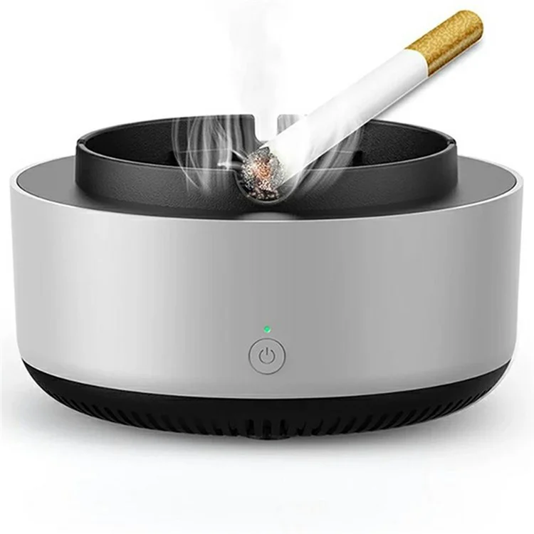 AS-08 Home Office Smoke Removal Air Purification Ashtray Electric Air Purifier Ashtray, Battery Powered - Grey