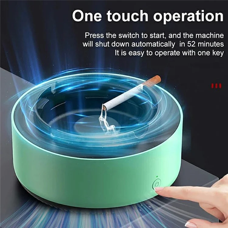 AS-08 Home Office Smoke Removal Air Purification Ashtray Electric Air Purifier Ashtray, Battery Powered - Grey