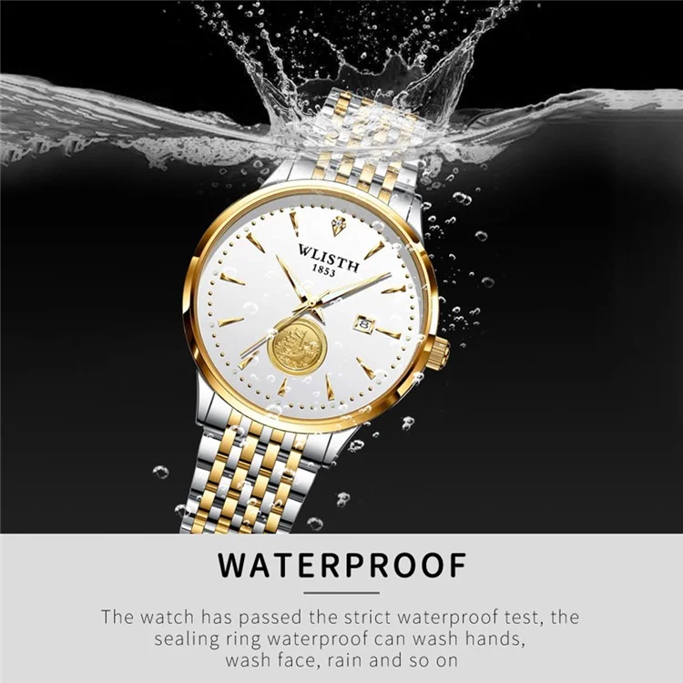 Wlisth 6166 Stahlgurt Business Men Quarz Uhr Luminous Kalender Handgelenk Uhr Uhr