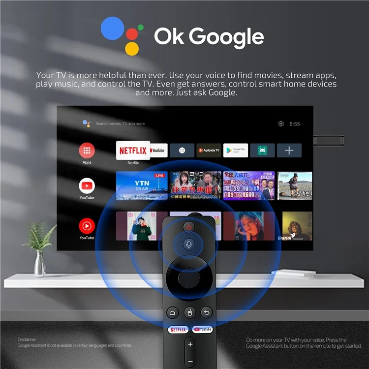 YD925 2+8GB Android Smart TV Stick Quad Core ARM Cortex A53 4K Streaming TV Stick - US Plug