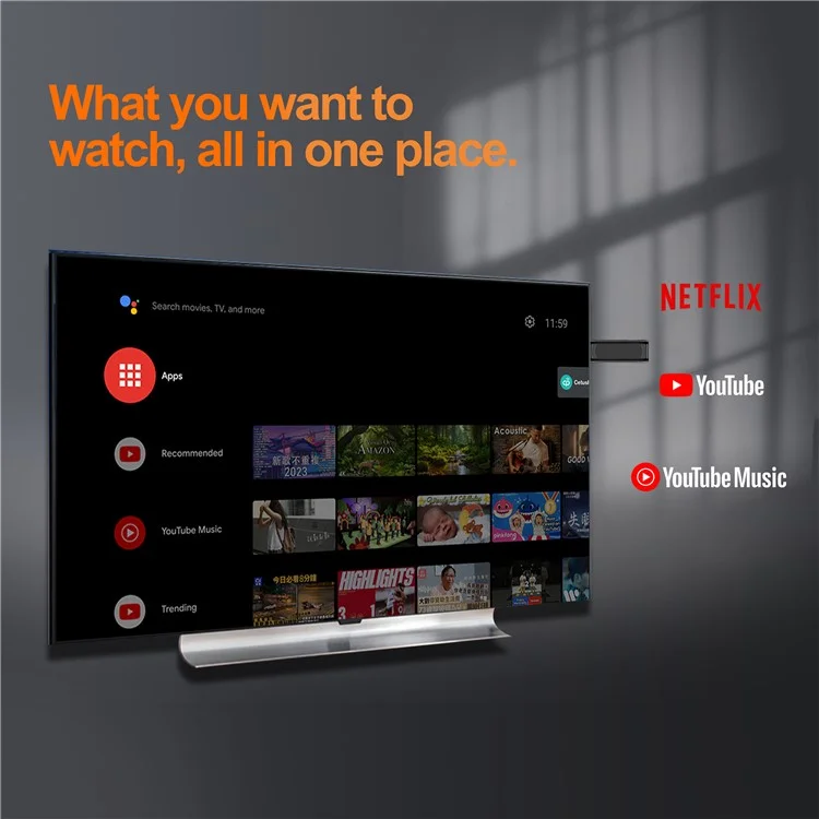 YD925 2+8GB Android Smart TV Stick Quad Core ARM Cortex A53 4K Streaming TV Stick - US Plug