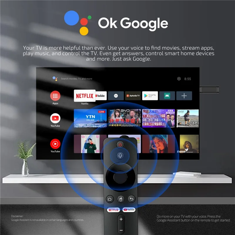 YD925 2+16GB Android Smart TV Stick Quad Core ARM Cortex A53 4K Streaming TV Stick - EU Plug