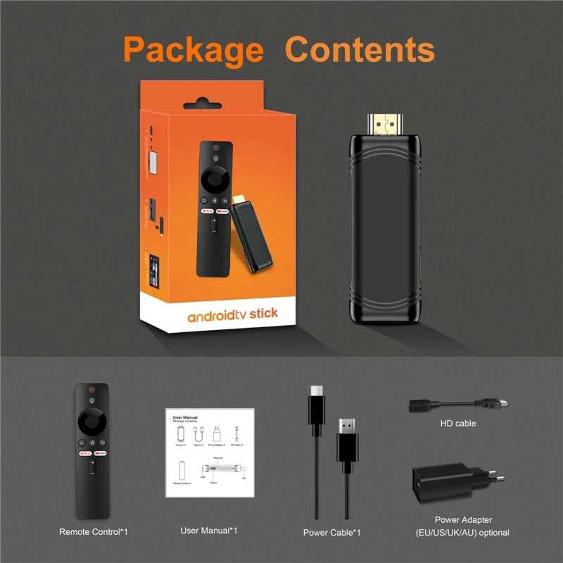 YD925 2+16GB Android Smart TV Stick Quad Core ARM Cortex A53 4K Streaming TV Stick - EU Plug