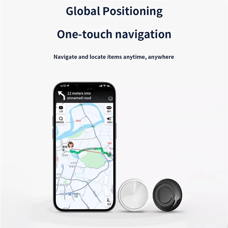 F7 Smart Wireless Global Tracking Locartor Key Borsa Posizionamento Smart Anti-Lost - Vene cd Nere + Elettroplazione