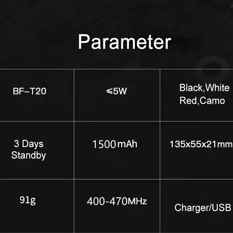 BAOFENG VT-C2 (BF-T20) 2Pcs Outdoor Handheld Interphone VHF 400-470MHZ Walkie Talkie - White / EU Plug