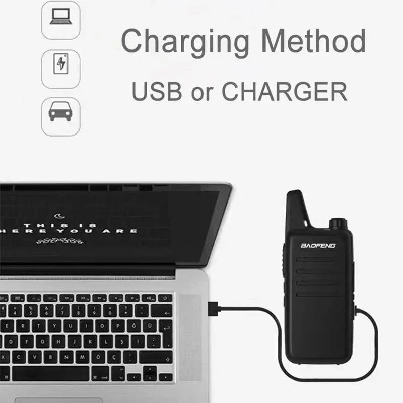 BAOFENG VT-C2 (BF-T20) 2Pcs Outdoor Handheld Interphone VHF 400-470MHZ Walkie Talkie - White / US Plug