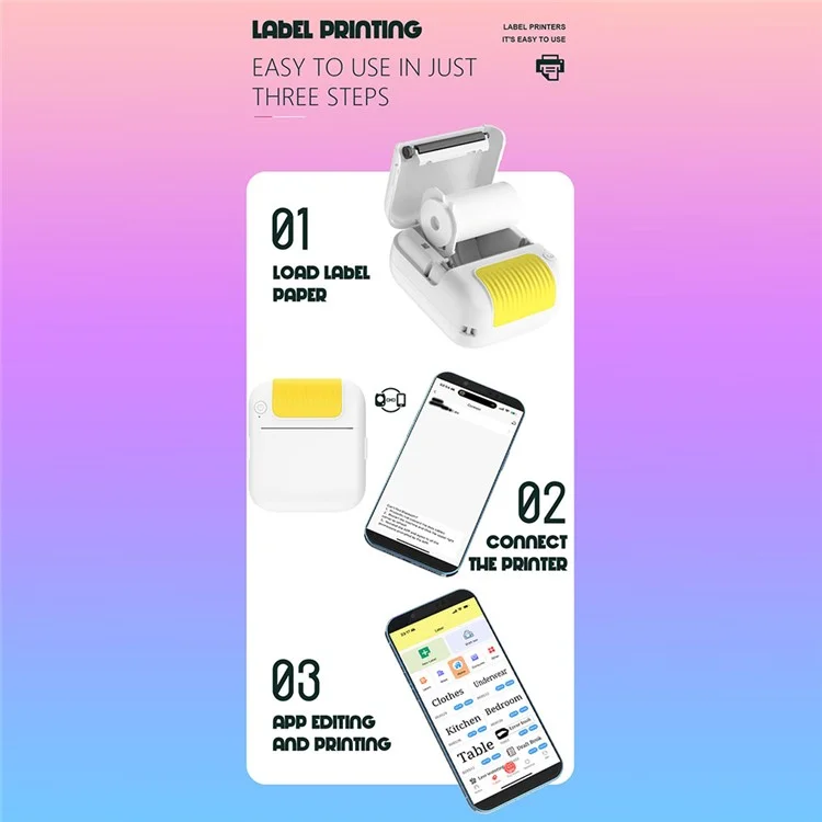 B2 Portable Portable Mini Label Imprimante Thermal Printing Bluetooth Maker